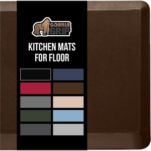 image:imageGORILLA GRIP Cushioned Antifatigue Kitchen Mat for Floor 24x17 BlackBrown