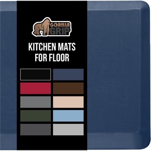 image:imageGORILLA GRIP Cushioned Antifatigue Kitchen Mat for Floor 24x17 BlackDark Blue