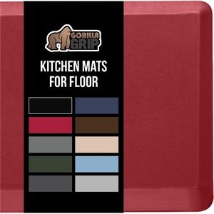 image:imageGORILLA GRIP Cushioned Antifatigue Kitchen Mat for Floor 24x17 BlackRed