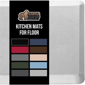 image:imageGORILLA GRIP Cushioned Antifatigue Kitchen Mat for Floor 24x17 BlackSilver