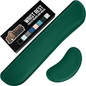 image:imageGORILLA GRIP Memory Foam Wrist Rest for Computer Keyboard 2 Piece BlackHunter Green