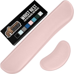 image:imageGORILLA GRIP Memory Foam Wrist Rest for Computer Keyboard 2 Piece BlackLight Pink