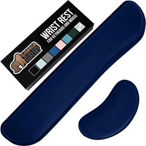 image:imageGORILLA GRIP Memory Foam Wrist Rest for Computer Keyboard 2 Piece BlackNavy Blue