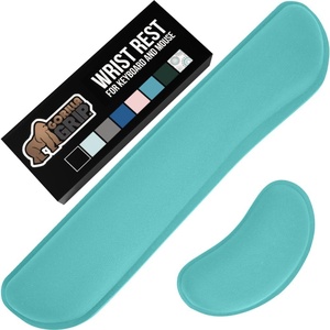 image:imageGORILLA GRIP Memory Foam Wrist Rest for Computer Keyboard 2 Piece BlackTurquoise