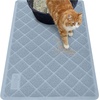 image:imageGORILLA GRIP Cat Litter Box Mat Coiled Mesh Trapping Mats 24x17 GrayLight Blue