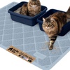 image:imageGORILLA GRIP Cat Litter Box Mat Coiled Mesh Trapping Mats 24x17 GrayLight Blue