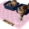 image:imageGORILLA GRIP Cat Litter Box Mat Coiled Mesh Trapping Mats 24x17 GrayLight Pink