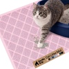 image:imageGORILLA GRIP Cat Litter Box Mat Coiled Mesh Trapping Mats 24x17 GrayLight Pink
