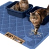 image:imageGORILLA GRIP Cat Litter Box Mat Coiled Mesh Trapping Mats 24x17 GrayNavy