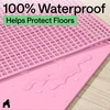 image:imageGORILLA GRIP Cat Litter Box Mat Dual Layer Silicone Tray 24x15 GrayPink