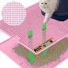 image:imageGORILLA GRIP Cat Litter Box Mat Dual Layer Silicone Tray 24x15 GrayPink