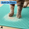 image:imageGORILLA GRIP Cat Litter Box Mat Dual Layer Silicone Tray 24x15 GrayTurquoise