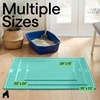 image:imageGORILLA GRIP Cat Litter Box Mat Dual Layer Silicone Tray 24x15 GrayTurquoise