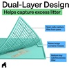 image:imageGORILLA GRIP Cat Litter Box Mat Dual Layer Silicone Tray 24x15 GrayTurquoise