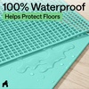 image:imageGORILLA GRIP Cat Litter Box Mat Dual Layer Silicone Tray 24x15 GrayTurquoise