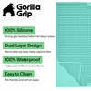 image:imageGORILLA GRIP Cat Litter Box Mat Dual Layer Silicone Tray 24x15 GrayTurquoise