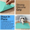 image:imageGORILLA GRIP Cat Litter Box Mat Dual Layer Silicone Tray 24x15 GrayTurquoise