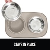 image:imageGORILLA GRIP Dog Bowl Set with Feeding Mat 304 Stainless Steel 2 Cup GrayBeige