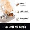 image:imageGORILLA GRIP Dog Bowl Set with Feeding Mat 304 Stainless Steel 2 Cup GrayBeige