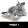 image:imageGORILLA GRIP Dog Bowl Set with Feeding Mat 304 Stainless Steel 2 Cup GrayBeige