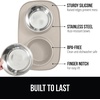 image:imageGORILLA GRIP Dog Bowl Set with Feeding Mat 304 Stainless Steel 2 Cup GrayBeige