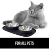 image:imageGORILLA GRIP Dog Bowl Set with Feeding Mat 304 Stainless Steel 2 Cup GrayBlack