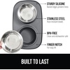 image:imageGORILLA GRIP Dog Bowl Set with Feeding Mat 304 Stainless Steel 2 Cup GrayGray