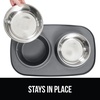 image:imageGORILLA GRIP Dog Bowl Set with Feeding Mat 304 Stainless Steel 2 Cup GrayGray