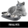 image:imageGORILLA GRIP Dog Bowl Set with Feeding Mat 304 Stainless Steel 2 Cup GrayGray