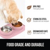 image:imageGORILLA GRIP Dog Bowl Set with Feeding Mat 304 Stainless Steel 2 Cup GrayLight Pink