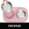 image:imageGORILLA GRIP Dog Bowl Set with Feeding Mat 304 Stainless Steel 2 Cup GrayLight Pink