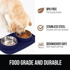 image:imageGORILLA GRIP Dog Bowl Set with Feeding Mat 304 Stainless Steel 2 Cup GrayNavy