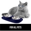 image:imageGORILLA GRIP Dog Bowl Set with Feeding Mat 304 Stainless Steel 2 Cup GrayNavy