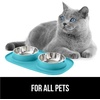 image:imageGORILLA GRIP Dog Bowl Set with Feeding Mat 304 Stainless Steel 2 Cup GrayTurquoise