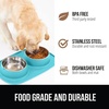 image:imageGORILLA GRIP Dog Bowl Set with Feeding Mat 304 Stainless Steel 2 Cup GrayTurquoise
