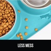 image:imageGORILLA GRIP Dog Bowl Set with Feeding Mat 304 Stainless Steel 2 Cup GrayTurquoise