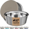 image:imageGORILLA GRIP Dog Bowls Food Grade Stainless Steel Set of 2 2 Cup BlackBeige