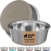 image:imageGORILLA GRIP Dog Bowls Food Grade Stainless Steel Set of 2 2 Cup BlackBeige
