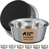 image:imageGORILLA GRIP Dog Bowls Food Grade Stainless Steel Set of 2 2 Cup BlackBlack