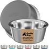 image:imageGORILLA GRIP Dog Bowls Food Grade Stainless Steel Set of 2 2 Cup BlackGray