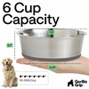 image:imageGORILLA GRIP Dog Bowls Food Grade Stainless Steel Set of 2 2 Cup BlackGray