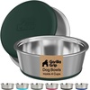 image:imageGORILLA GRIP Dog Bowls Food Grade Stainless Steel Set of 2 2 Cup BlackHunter Green