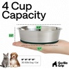 image:imageGORILLA GRIP Dog Bowls Food Grade Stainless Steel Set of 2 2 Cup BlackHunter Green