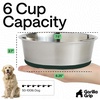 image:imageGORILLA GRIP Dog Bowls Food Grade Stainless Steel Set of 2 2 Cup BlackHunter Green