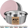 image:imageGORILLA GRIP Dog Bowls Food Grade Stainless Steel Set of 2 2 Cup BlackLight Pink