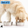 image:imageGORILLA GRIP Dog Bowls Food Grade Stainless Steel Set of 2 2 Cup BlackLight Pink