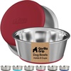 image:imageGORILLA GRIP Dog Bowls Food Grade Stainless Steel Set of 2 2 Cup BlackRed