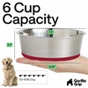 image:imageGORILLA GRIP Dog Bowls Food Grade Stainless Steel Set of 2 2 Cup BlackRed