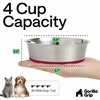 image:imageGORILLA GRIP Dog Bowls Food Grade Stainless Steel Set of 2 2 Cup BlackRed