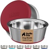 image:imageGORILLA GRIP Dog Bowls Food Grade Stainless Steel Set of 2 2 Cup BlackRed